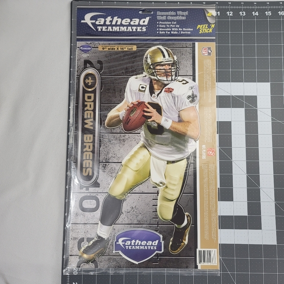 Fathead Teammates Drew Brees New Orleans Saints Reusable Vinyl Wall Graphics - Picture 5 of 8